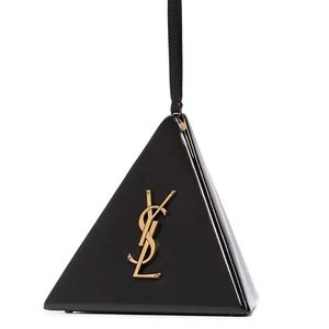 SAINT LAURENT Black Pyramid Box Bag clutch NEW!!!